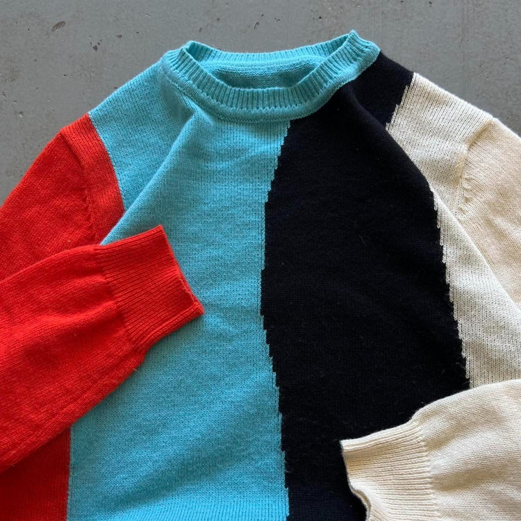80s Color Block Sweater