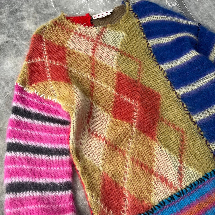 F/W 22 Patchwork Marni Mohair Knit Sweater