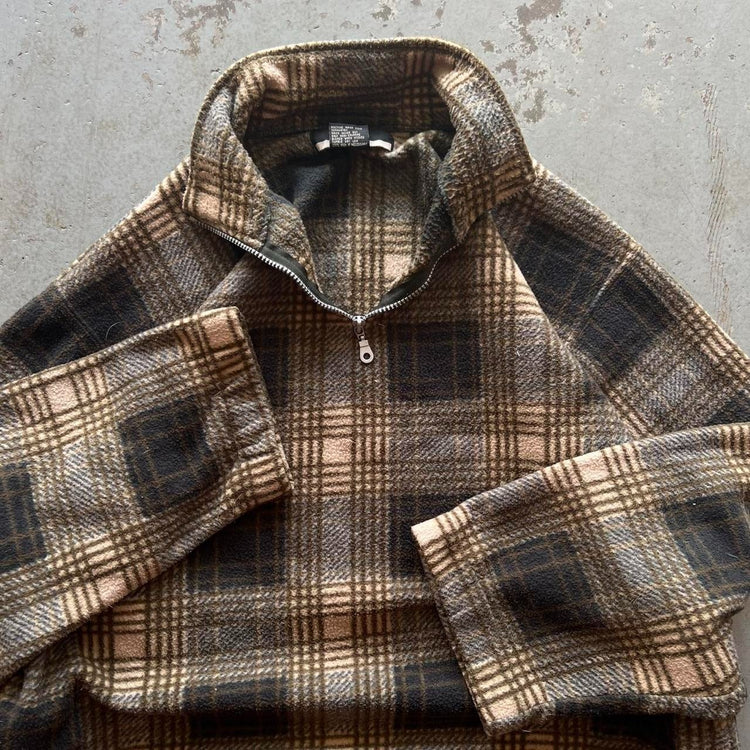 00s Plaid 3/4 Pullover